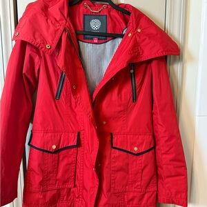 Vince Camuto Red Utility Rain Jacket